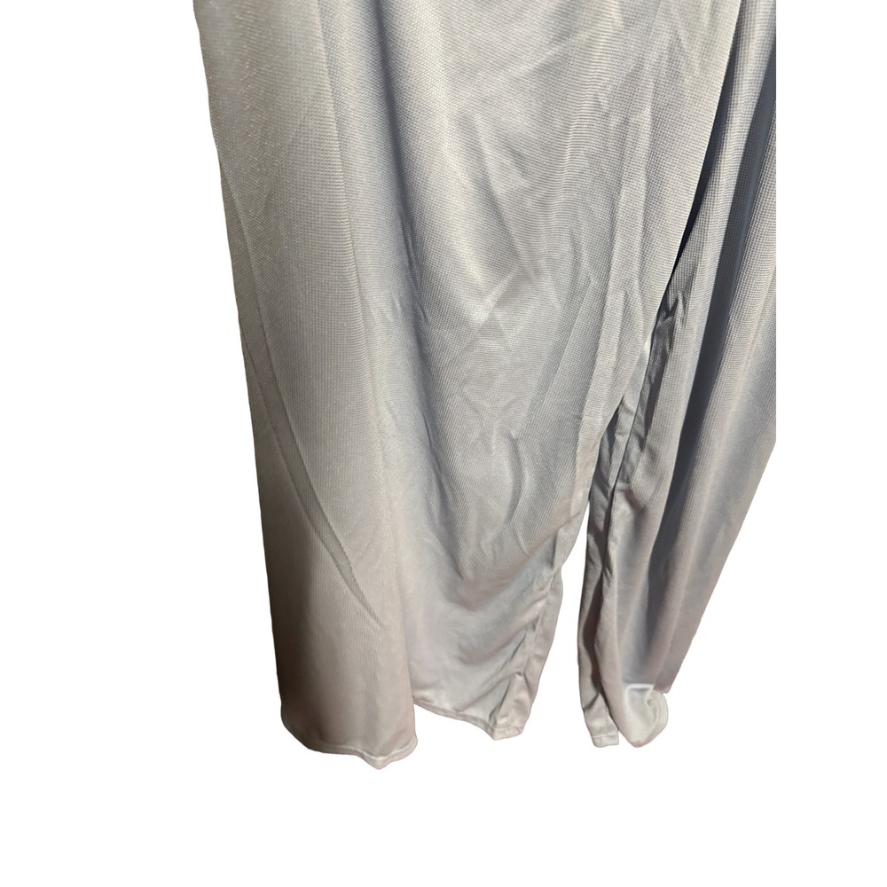 Halara Light Blue Wide Leg Romper Tall Faux Wrap V Neck Size Medium Casual Chic - Picture 6 of 8